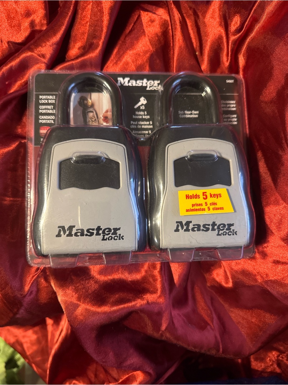 Masters (Master Lock) Silver and Black Portable Key Lock Boxes - 2 Pack